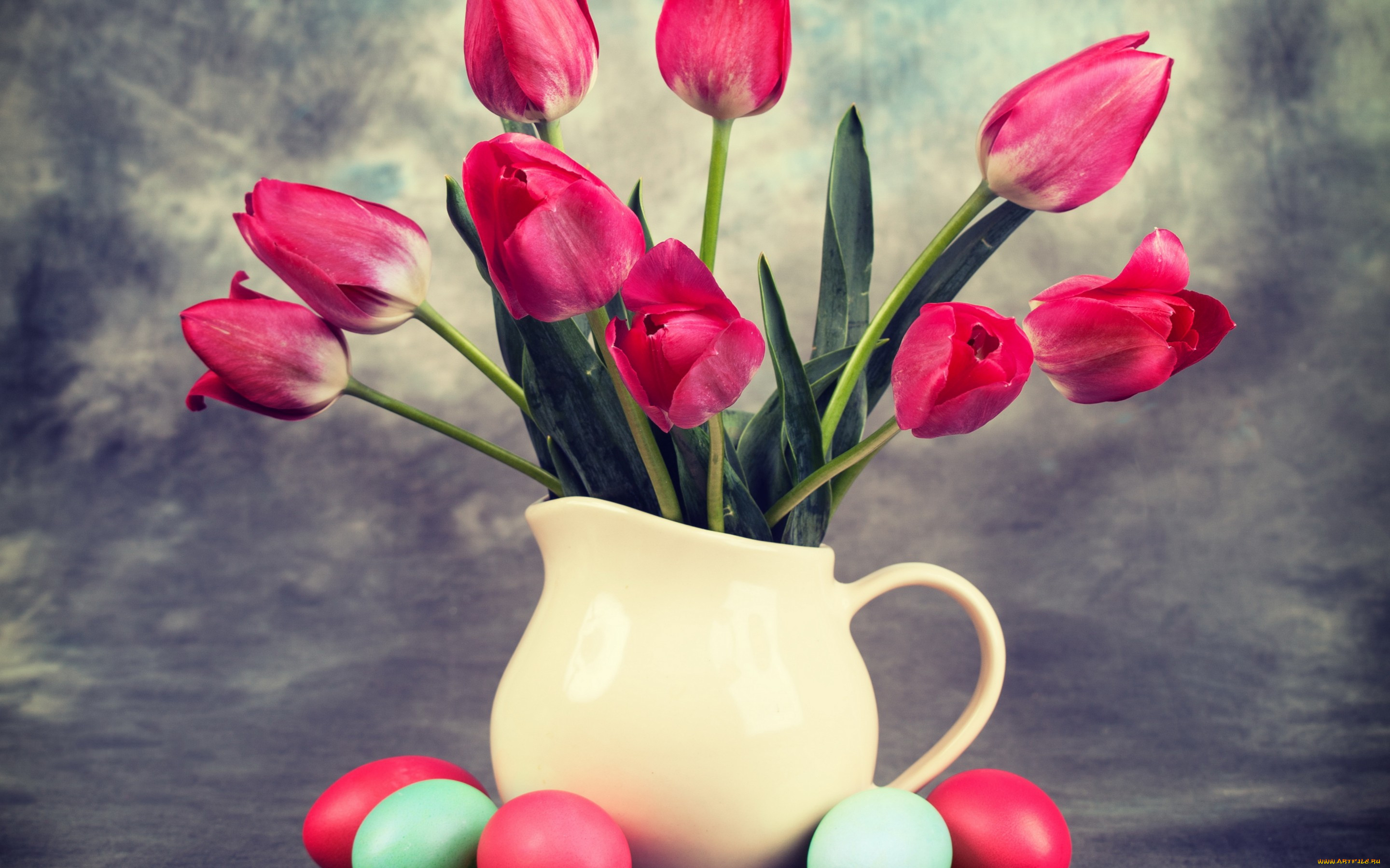 , , easter, tulips, eggs, bouquet, vase, , 